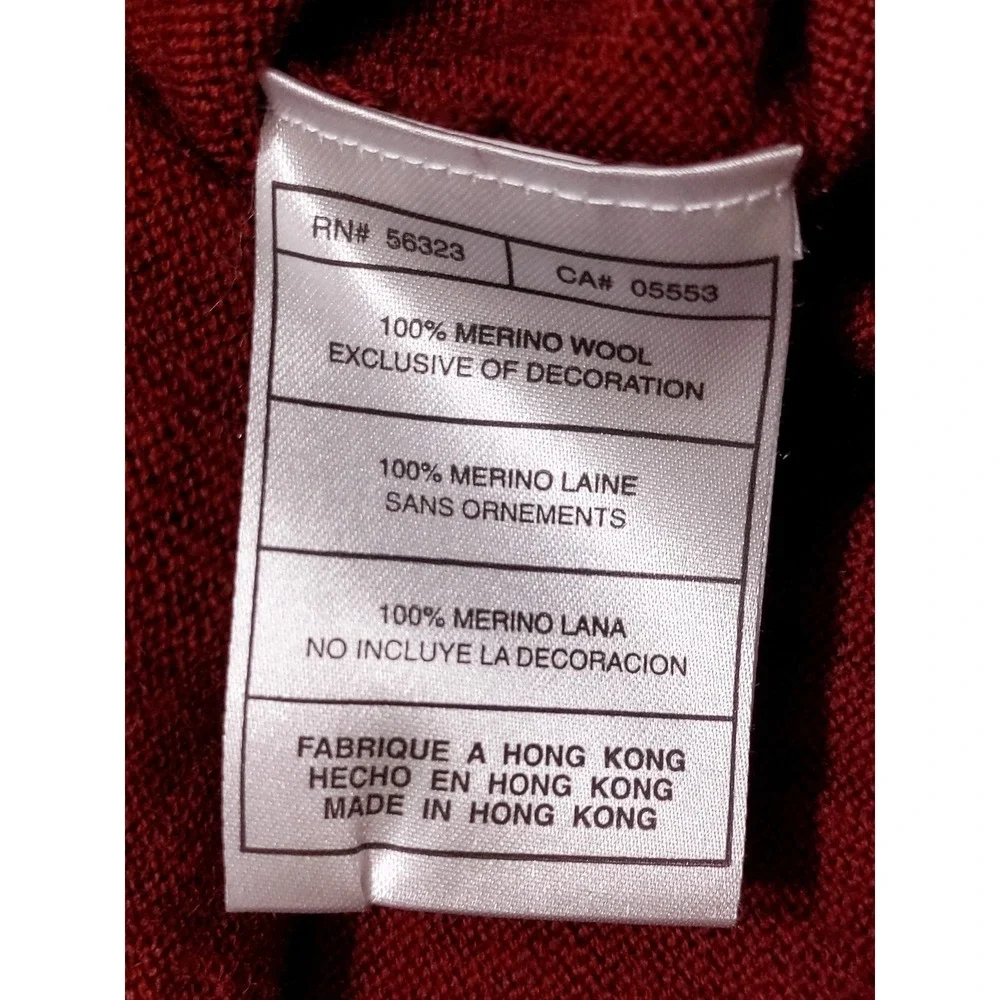 NIKE Tiger Woods 100% Merino Wool 1/4 Zip Pullover Sweater Isleworth Red Large L